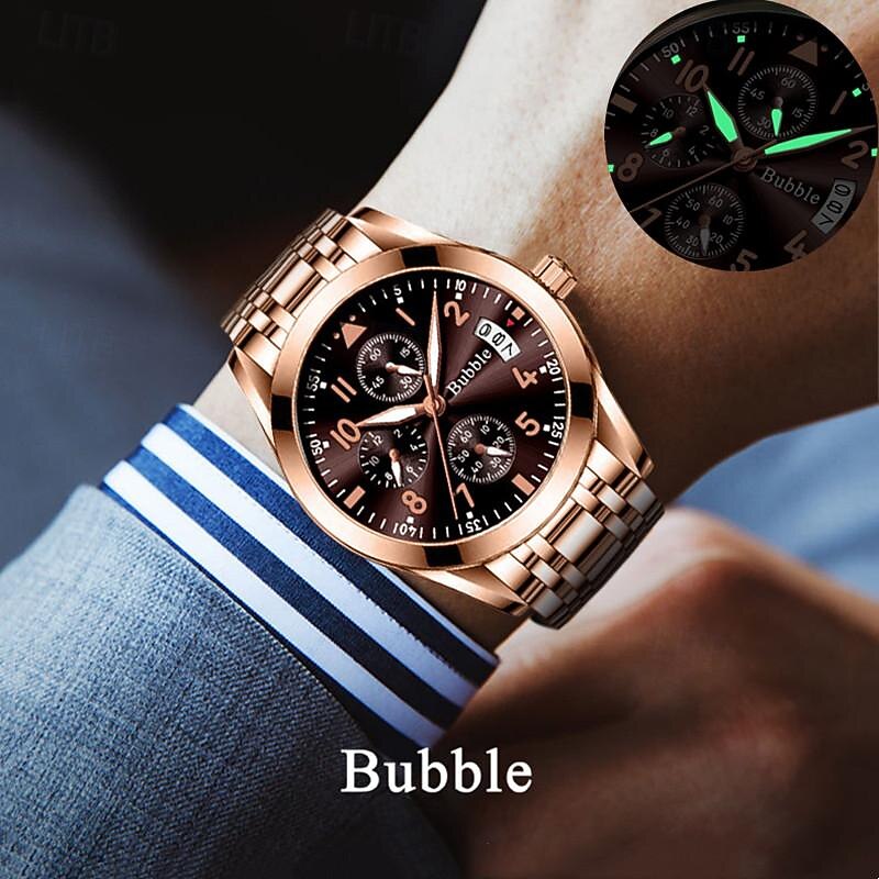 New Bubble Brand Men'S Watches Light Luxury High Value Hundred Quartz Watch Luminous Waterproof Calendar Digital Men'S Sports Watch 2025 - $19.99 –P10