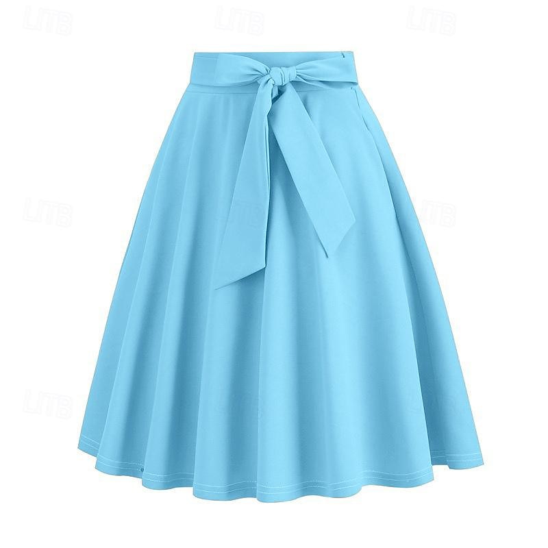 Retro / vintage 1950-tallet Rockabilly Knelengde Swing skjørt Dame Avslappet Dagligdagstøy Te Fest Voksen Skjørte 2025 - $20.99 –P5