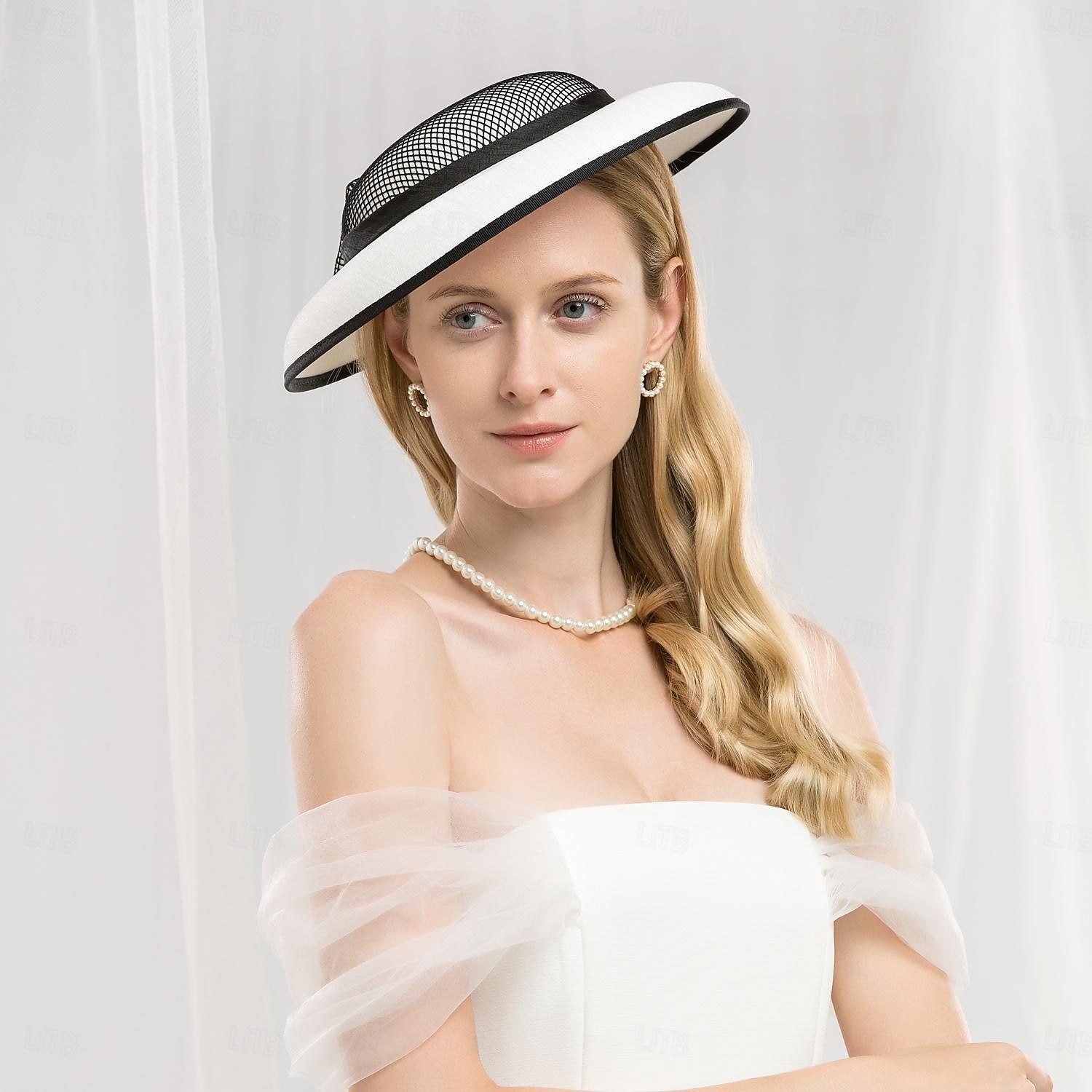 kapelusze nakrycia głowy włókno beret kapelusz słońce kapelusz spodek kapelusz wesele spotkanie przy herbacie eleganckie wesele z kokardką perły nakrycie głowy nakrycia głowy 2025 - $57.99 –P3