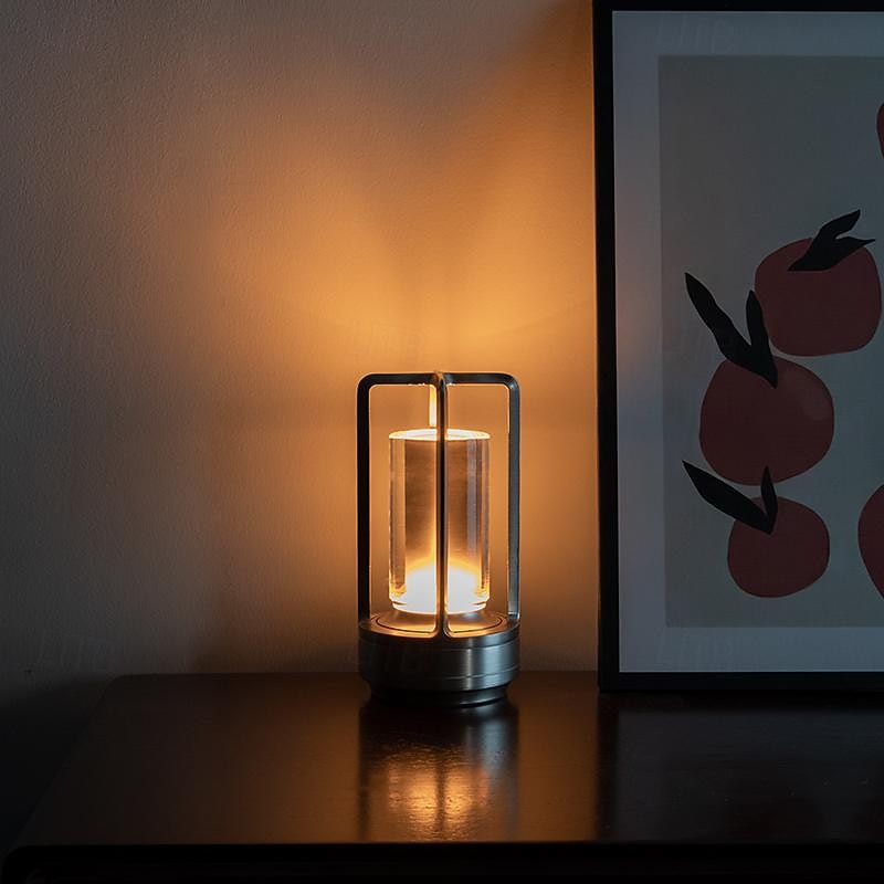 Lampada ricaricabile in alluminio Touch Dimming a 3 colori Camera da letto interna Soggiorno Atmosfera Luce Lampada da campeggio esterna tipo C del 2025 a $52.99 –P8