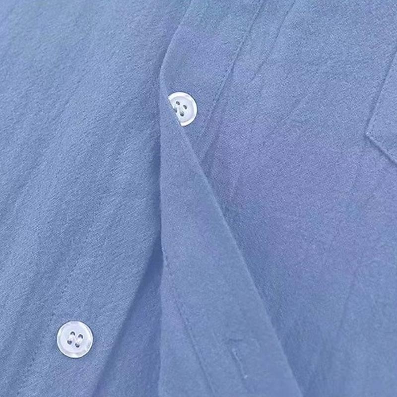 Per uomo Camicia in cotone e lino Semplice Vacanza Nero Bianco Blu marino scuro Blu Manica Corta Collo ripiegato Estate Abbigliamento del 2025 a $25.99 –P6
