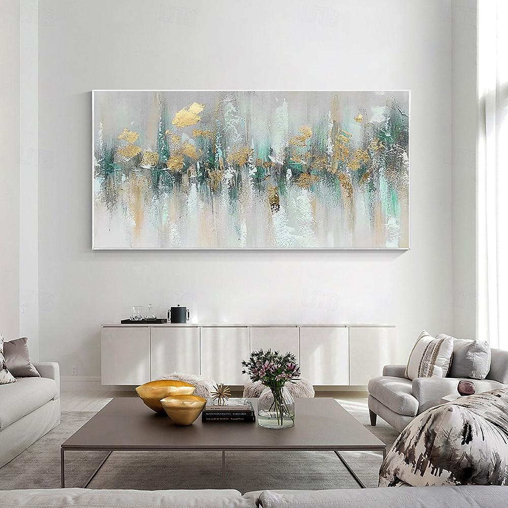 Gold Foil Teal Green painting hand painted 3D Texture Abstract Painting On Canvas for Livingroom Bedroom Oversize Large Luxury Gold painting Wall Art New Home Art Decor 2026 - $91.99 –P3