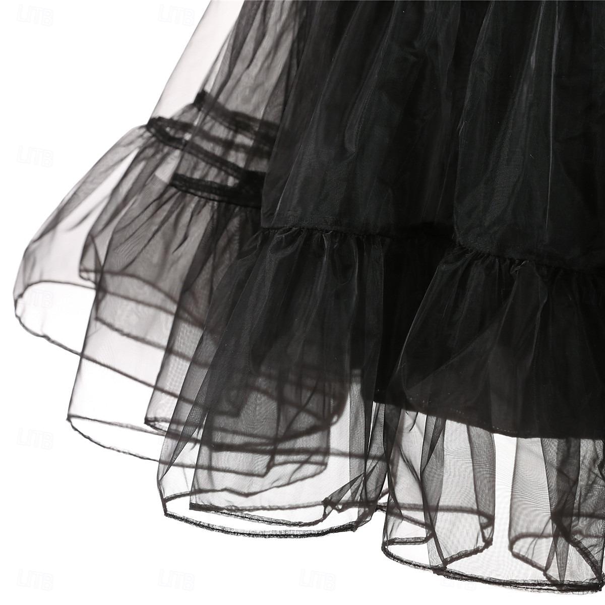conjunto com vestido vintage flare colar de pérolas falsas brincos pulseira com anágua tutu sob a saia 1950 anos 1960 rockbility vestido retrô vintage feminino 6 peças roupas primavera verão roupa de 2025 por $48.99 –P8