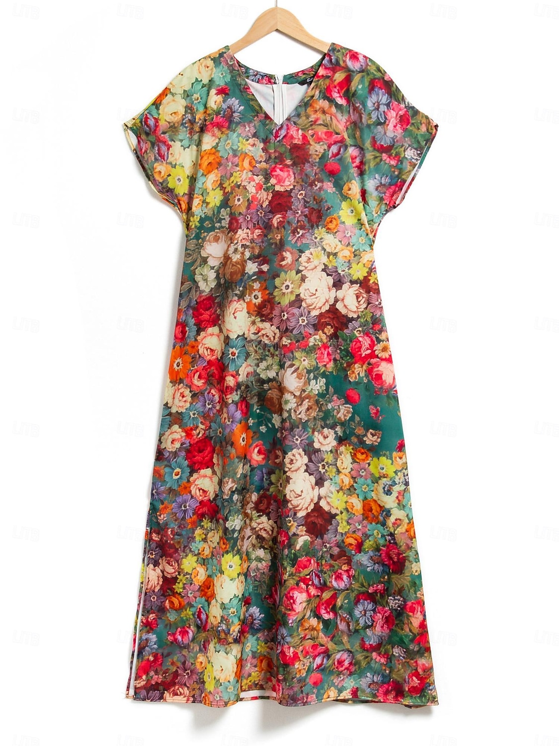 Kobieta Maxi Sukienka Sukienka Letnia Sukienka Shift Sukienka A-Line Moda Uliczna Nowoczesna Opadające Ramię Na Zewnątrz Wczasy Codzienna Regularny Krój Kwiatowy Ditsy Krótki Rękaw V Dekolt Żółty 2025 - $28.99 –P1