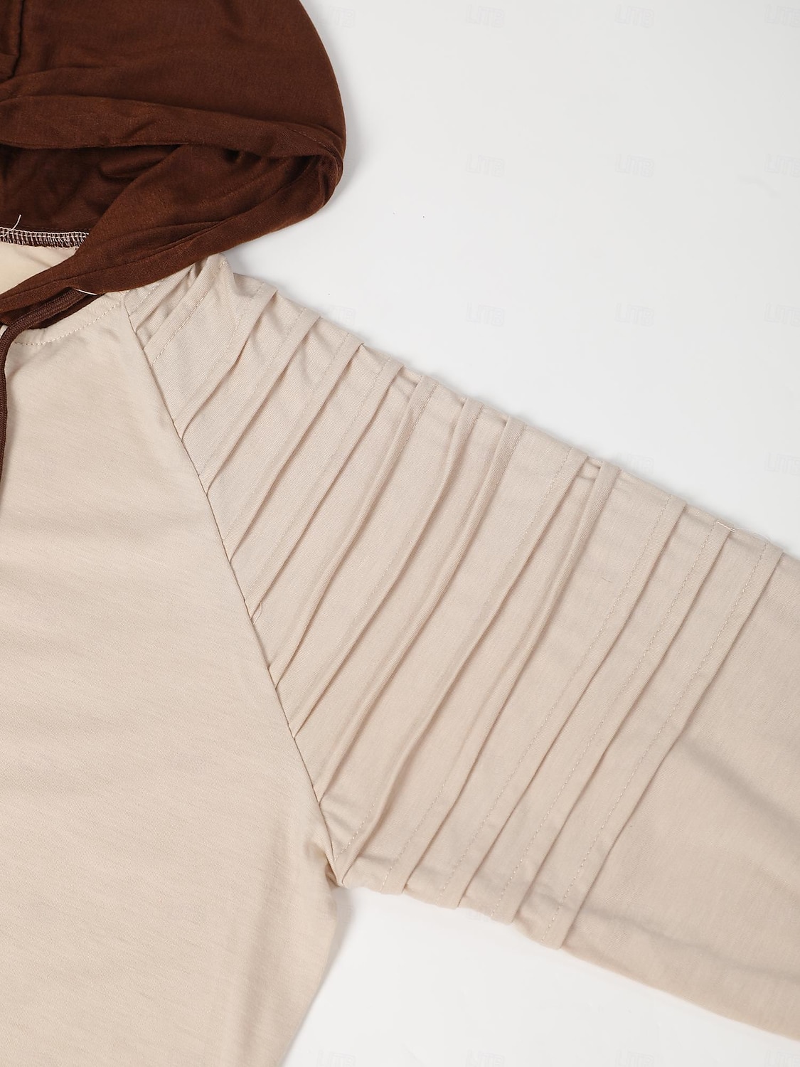 Men's T Shirt Tee Top Long Sleeve Shirt Long Sleeve Hooded Spring & Fall Color Block Slim Pleated Fashion Designer Basic Lace up Patchwork Vacation Street Going out Black Army Green Beige Top Tee 2025 - $25.99 –P9