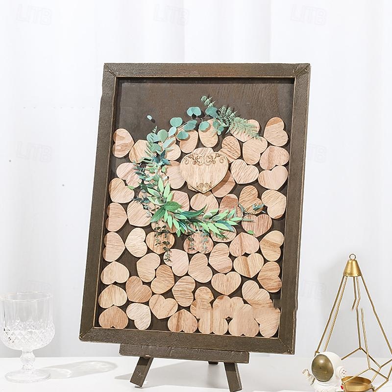 Décorations de mariage en bois, artisanat de mariage, tables de signature, décorations de table en bois pour fêtes de mariage de 2025 ? $84.99 –P5