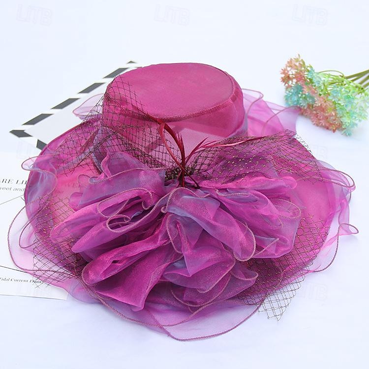 Palarie organza Oficial Plajă Elegant Cu Funde Diadema Articole Pentru Cap 2026 - $27.99 –P9