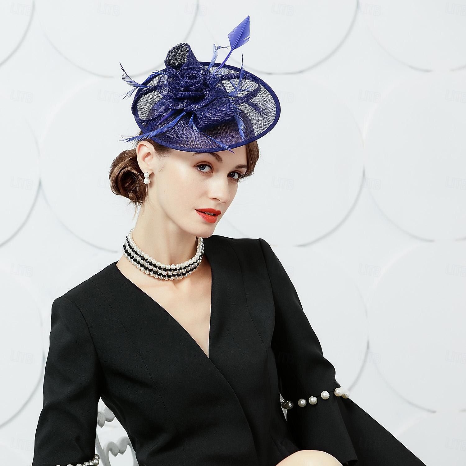 Stirnbänder, Hüte, Kopfbedeckung, Sinamay-Bowlerhut/Cloche-Hut, Untertassenhut, Zylinderhut, Hochzeit, Teeparty, elegante Hochzeit mit Feder-Bowknot-Kopfschmuck, Kopfbedeckung 2026 - $45.99 –P8