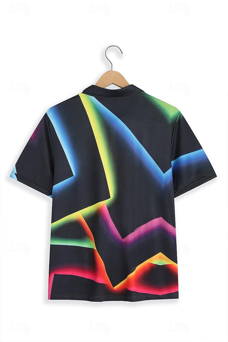 Homme Géométrique Chemise de golf Manche Courte Polos Chemises à Col Occasionnel Vêtements de vacances Tenue formelle Vêtements de festival Impression 3D Boutons Été Jaune de 2026 ? $23.99 –P5