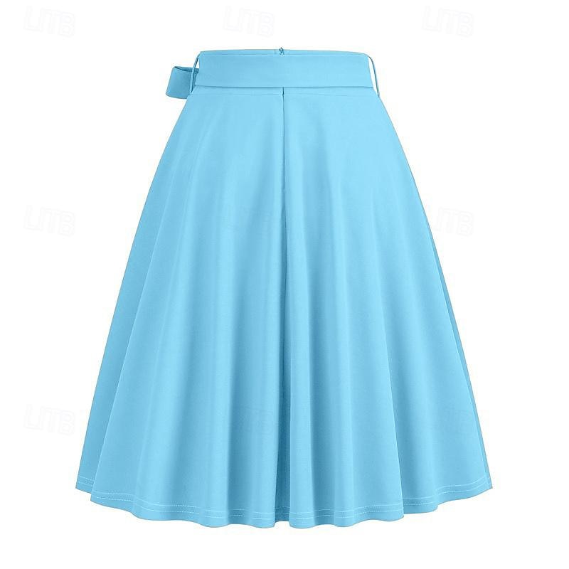 Retro / vintage 1950-tallet Rockabilly Knelengde Swing skjørt Dame Avslappet Dagligdagstøy Te Fest Voksen Skjørte 2025 - $20.99 –P6