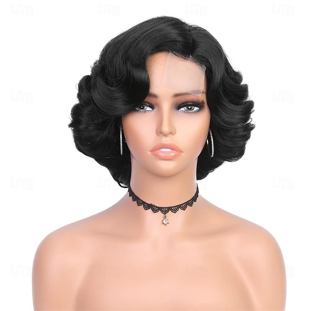 korte krullende bob pruiken losse golf zijdeel pruik voor zwarte vrouwen korte body wave bob synthetische pruik 2025 - $20.99 –P2