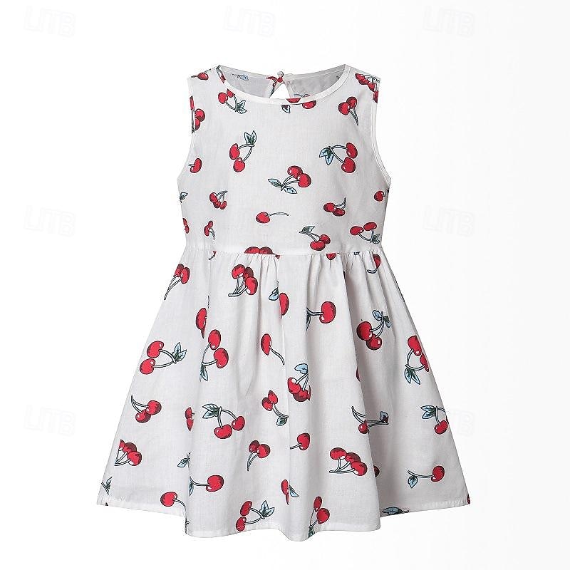 Copii Fete Rochie Grafic Fără manșon Oficial În aer liber Petrecere Modă Drăguţ Nailon Vară Primăvară 4 ani + 8011A-75 floare bogată roz 8011A-73 decal roșu 8011A-74 autocolant albastru 2025 - $8.49 –P4