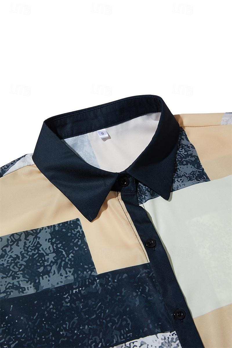 Damenhemd Langarm Knopfbluse Modisch Farbblock Druck Reguläre Tops Hemd Kragen Lässig Gelb Pink Blau Frühling  Herbst 2025 - $32.99 –P7