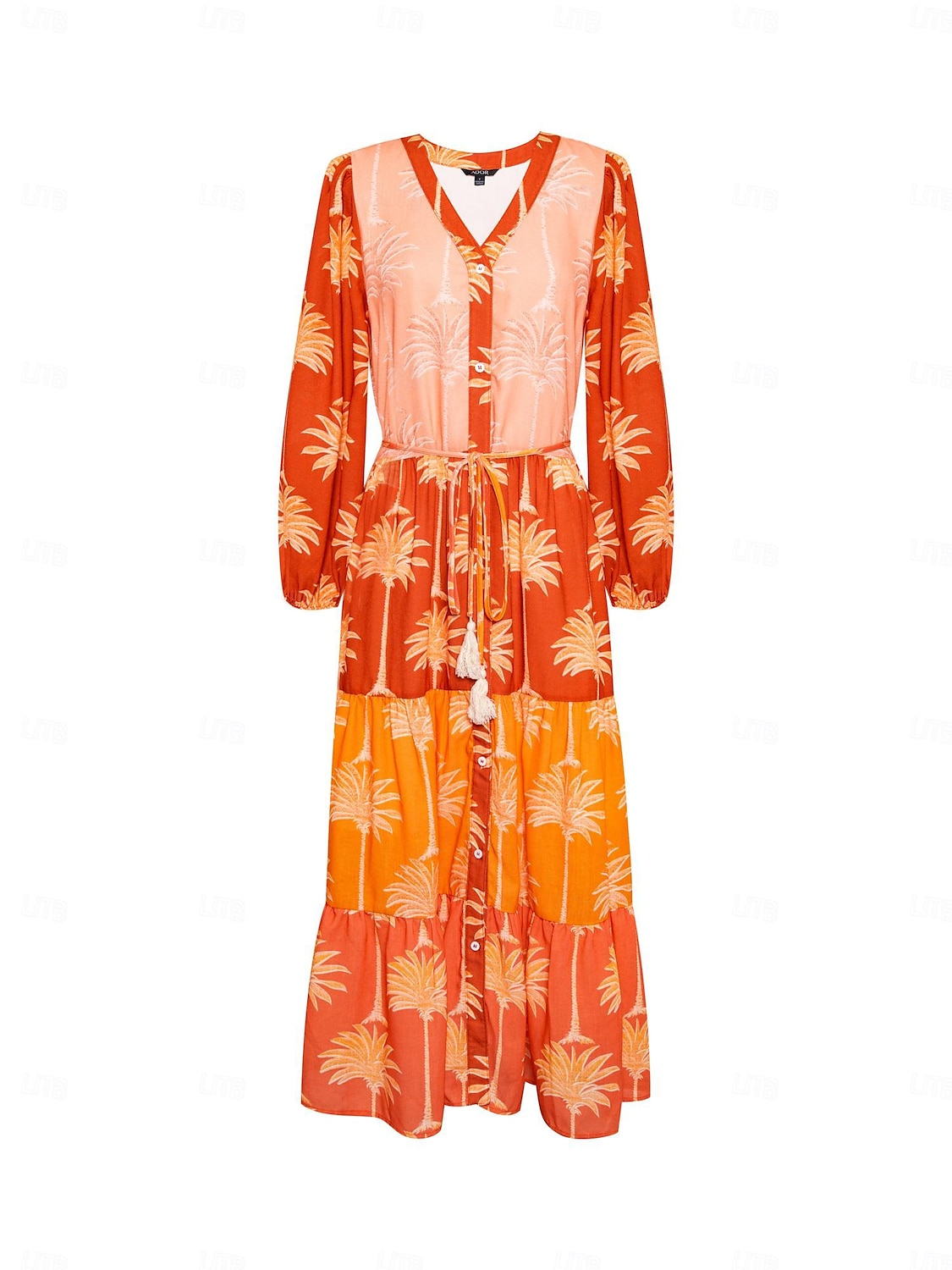 robe midi à fleurs et franges à col en V de 2025 ? $72.99 –P7
