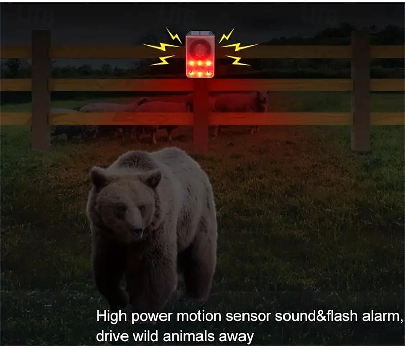 Solar Motion Sensor Alarm with Dog Barking & Gunshot Sound - 130dB Siren Security System with Remote Controller for Home, Farm, Yard, Chicken Coop, Villa 2025 - $39.99 –P2