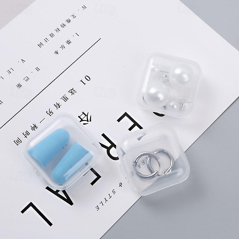 20/50pcs Mini Plastic Storage Box Square Transparent Portable Container Jewelry Holder Earrings Packaging Display Case Medicine Bin Jewlery Garbage Can Storage Cases Pp Accessories Clear Buds 2025 - $7.99 –P11