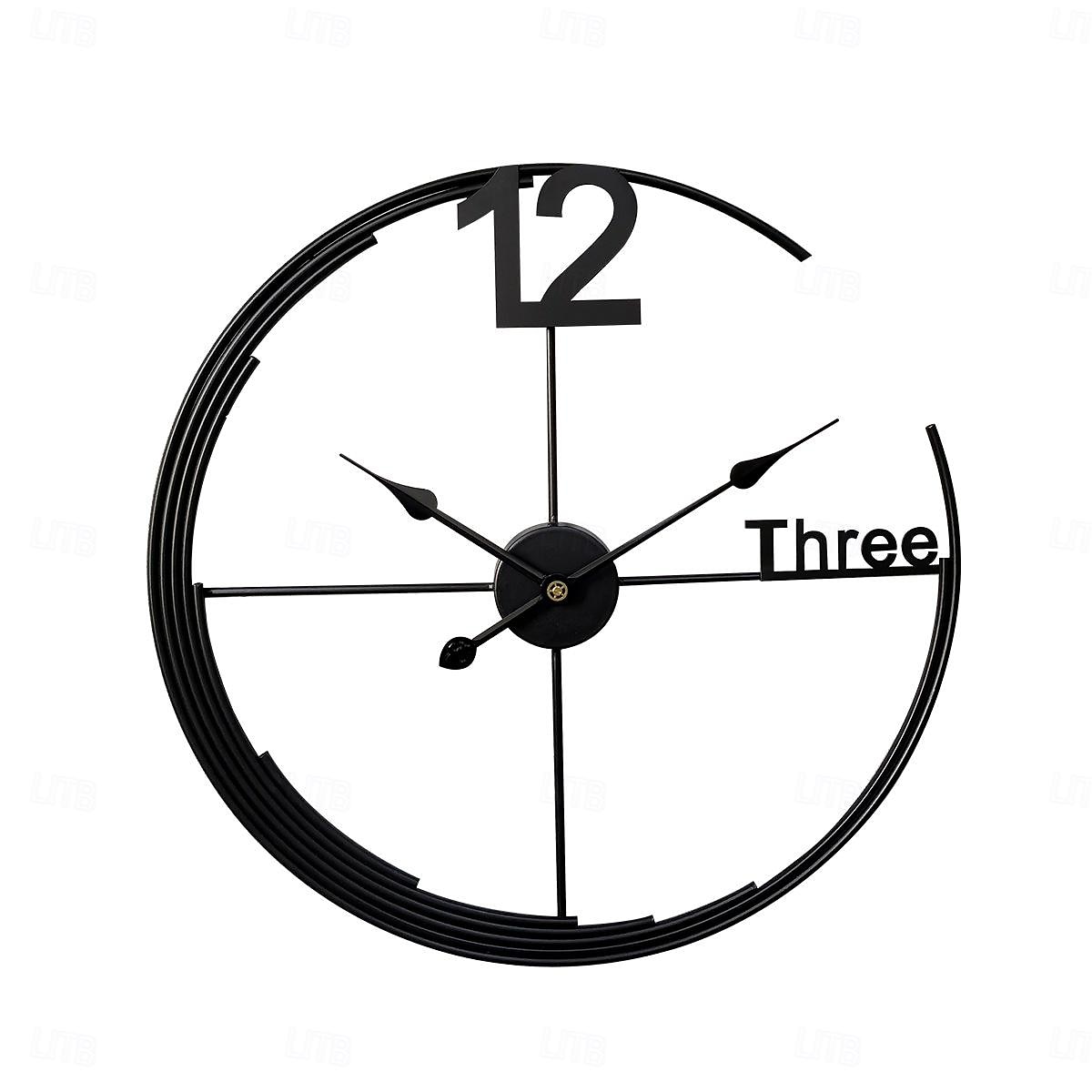 severské moderní lehké luxusní nástěnné hodiny módní jednoduché kovové tiché závěsné hodiny domácí obývací pokoj kreativní přívěsek hodinkový dekor 60 cm 2025 - $100.99 –P7