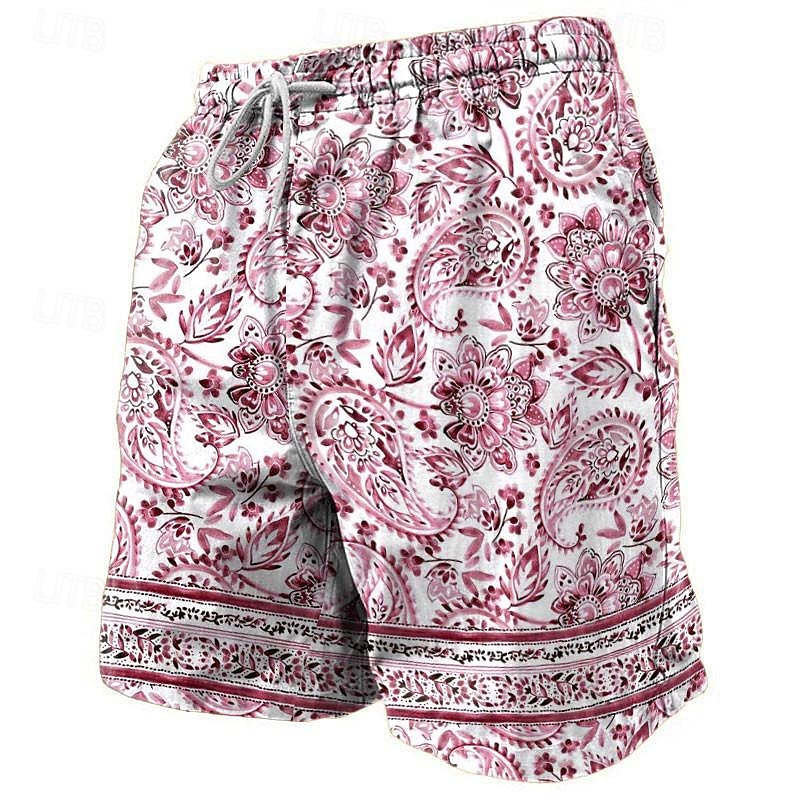 Men's Paisley Swim Trunks Swim Shorts Board Shorts Mid Waist Vacation Hawaiian Holiday Vacation Holiday Beach Drawstring with Mesh lining Elastic Waist Designer Clothing Apparel 2025 - $17.99 –P9
