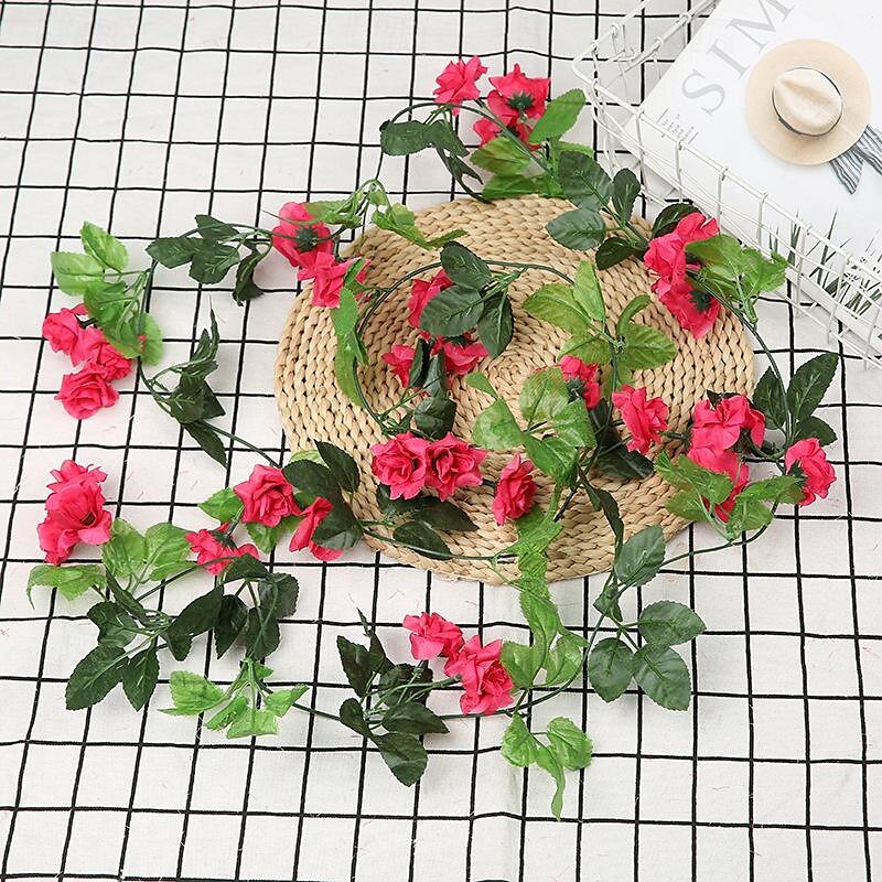 fleurs simulées fleurs artificielles fleurs en soie vigne vignes climatisation conduites d'eau arches de mariage décorations sinueuses rose vignes de 2025 ? $24.99 –P17