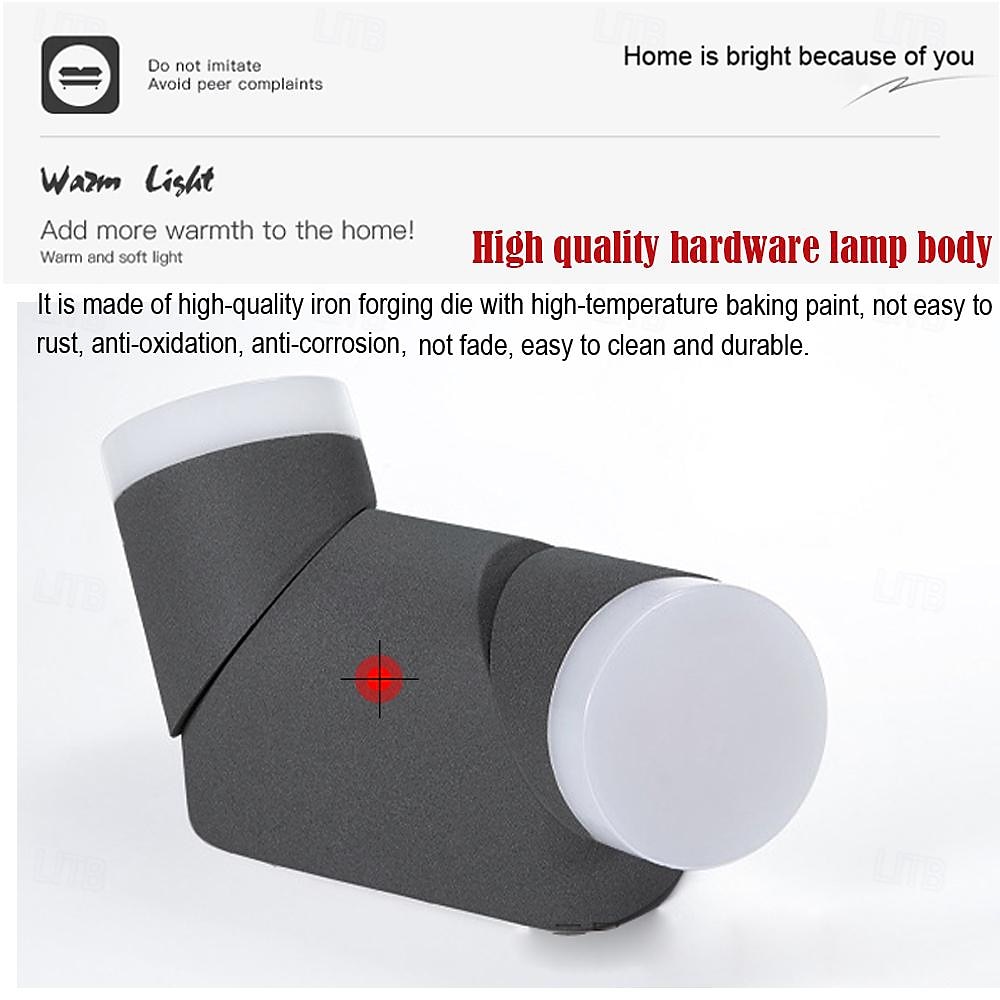 Led Wall Lamp,Aluminum Double Head Outdoor 6W 12W Adjustable Angle Outdoor Waterproof,Eye Protection Suitable For Outdoor Wall Garden Courtyard Garage Hull,Warm White/Ray IP54 85-265V 2025 - $58.99 –P4