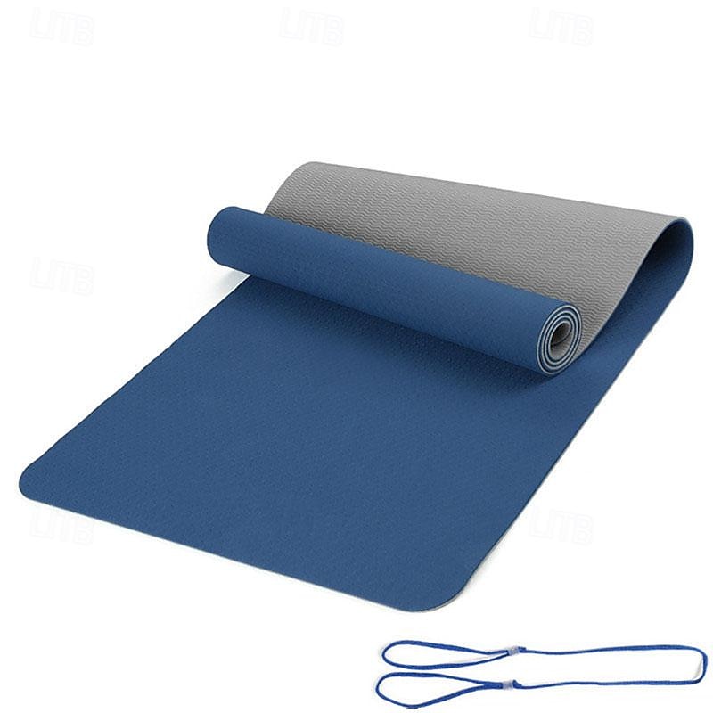 tpe6mm tweekleurige yogamat set van vijf stuks voor sport fitness stretching latex 2080 weerstandsriem wordt geleverd met rugzakriem 2025 - $50.69 –P15
