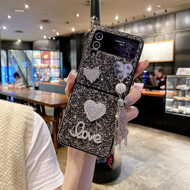 teléfono Funda Para Samsung galaxia Z Flip 7 Z Flip 6 Z Flip 5 Z Flip 4 Z Flip 3 Funda Trasera Brillo ostentoso brillante Antigolpes TPU Brillante Metal 2025 - $9.99 –P14
