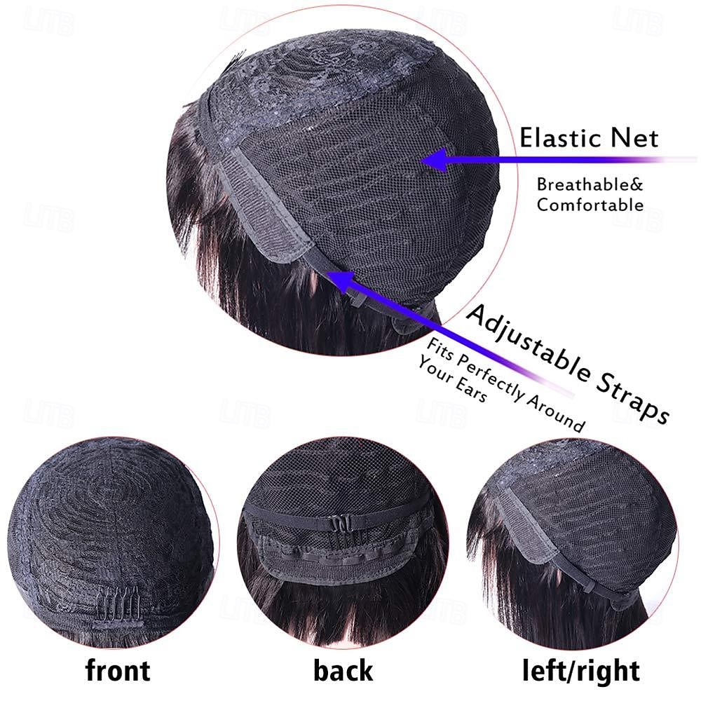 Brazilian Virgin Straight Human Hair Wigs with Bangs 8-30 inch  None Lace Front Wigs  Machine Made Wigs for Black Women Natural Color 2026 - $75.99 –P8