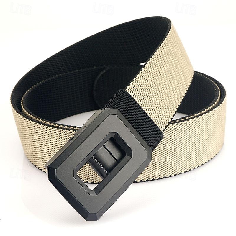 Men's Belt Nylon Belt Reversible Belt Hollow-out Rotating Buckle Alloy Durable Adjustable Plain Red Kakhi Outdoor Daily Waist Belt 2026 - $11.99 –P2