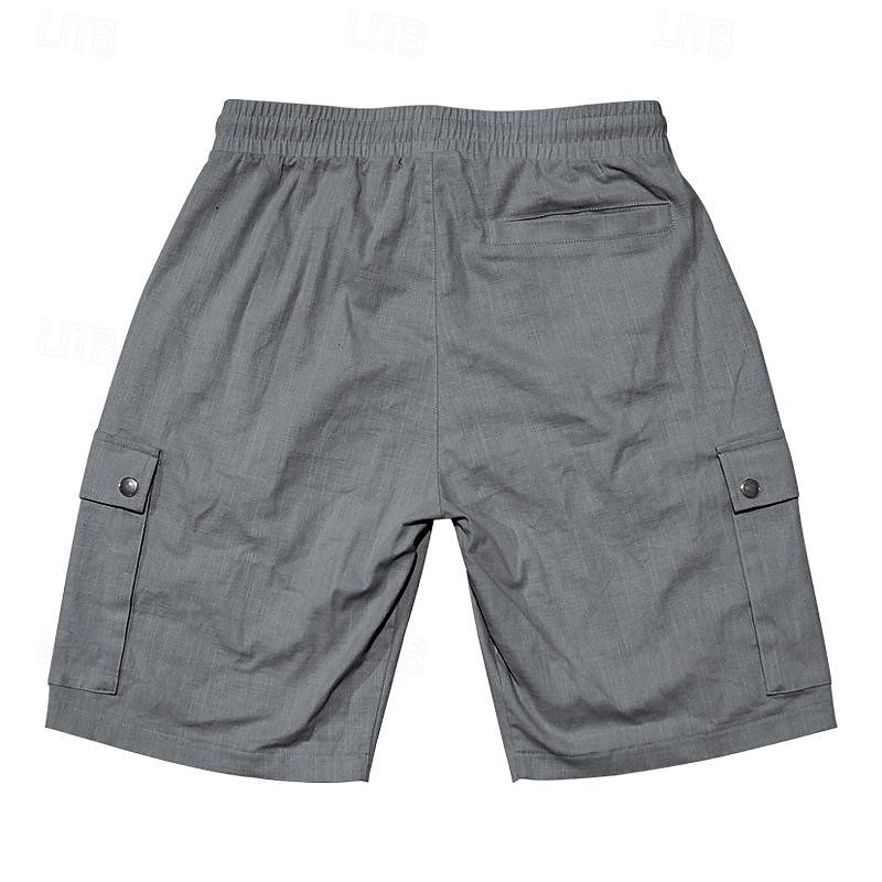 Homme Short Cargo Short Cordon Taille elastique Multi poche Plein Vestimentaire Court Extérieur du quotidien Sortie Mode Classique Noir Jaune de 2025 ? $27.99 –P15