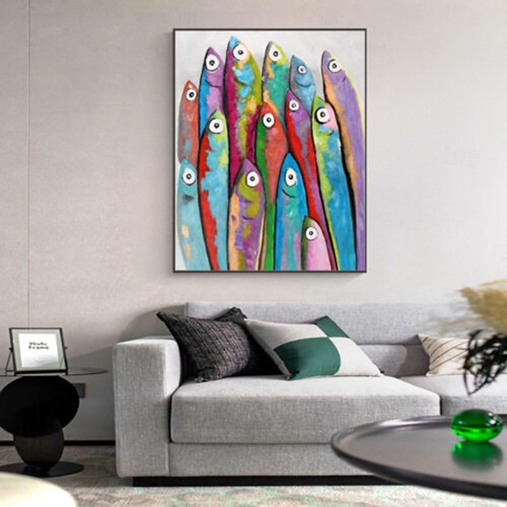 handgemaltes Fischölgemälde auf Leinwand, modernes Gemälde, Wandgemälde für Heimdekoration, Wandkunst, Gemälde, Tiergemälde 2025 - $108.99 –P2