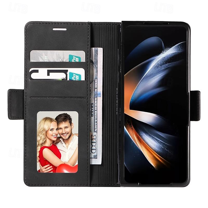 Phone Case For Samsung Galaxy Z Fold 5 Z Fold 4 Z Fold 3 Wallet Case Magnetic Full Body Protective Kickstand Retro PC PU Leather 2025 - $19.99 –P5