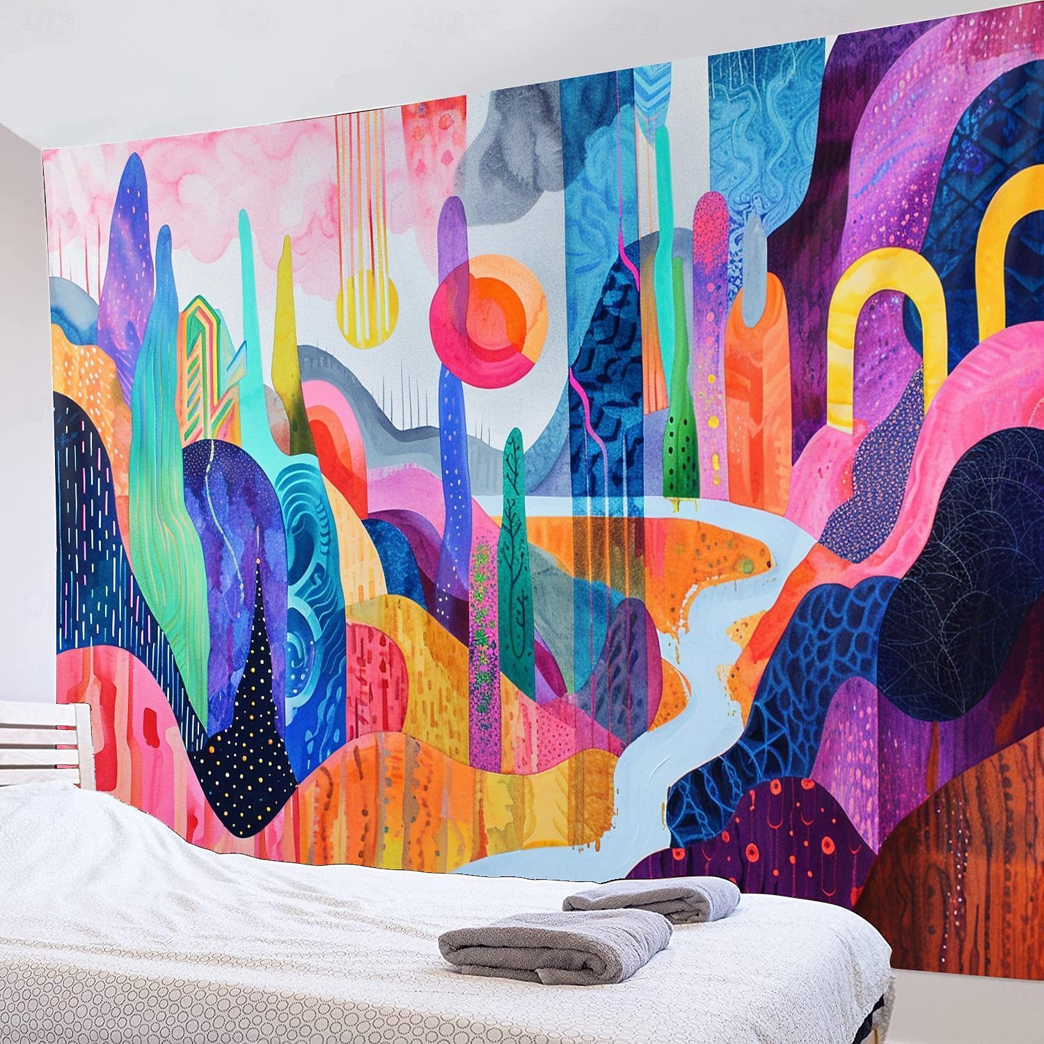 αισθητική πολύχρωμη κρεμαστή ταπετσαρία στο βουνό τέχνη τοίχου μεγάλη ταπετσαρία τοιχογραφία διακόσμηση φωτογραφία σκηνικό κουβέρτα κουρτίνα σπίτι υπνοδωμάτιο διακόσμηση σαλονιού 2026 - $19.99 –P14