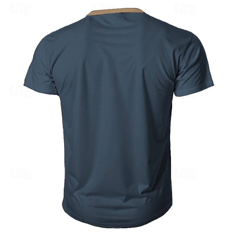 Homens Gráfico Letra Camisa Henley Camiseta Waffle Manga Curta Impressão 3D Retro Vintage Estilo de rua Esportes Casual Feriado Primavera Verão Preto Azul Marinha Marron Verde Henley Camiseta Henley de 2025 por $20.99 –P7