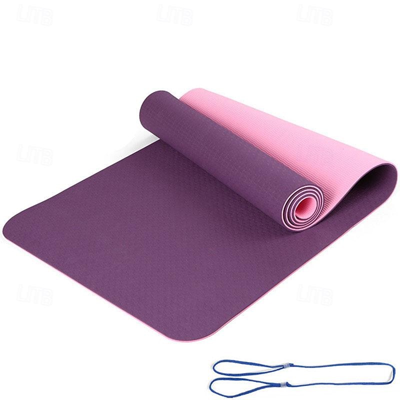 tpe6mm tweekleurige yogamat set van vijf stuks voor sport fitness stretching latex 2080 weerstandsriem wordt geleverd met rugzakriem 2025 - $50.69 –P10