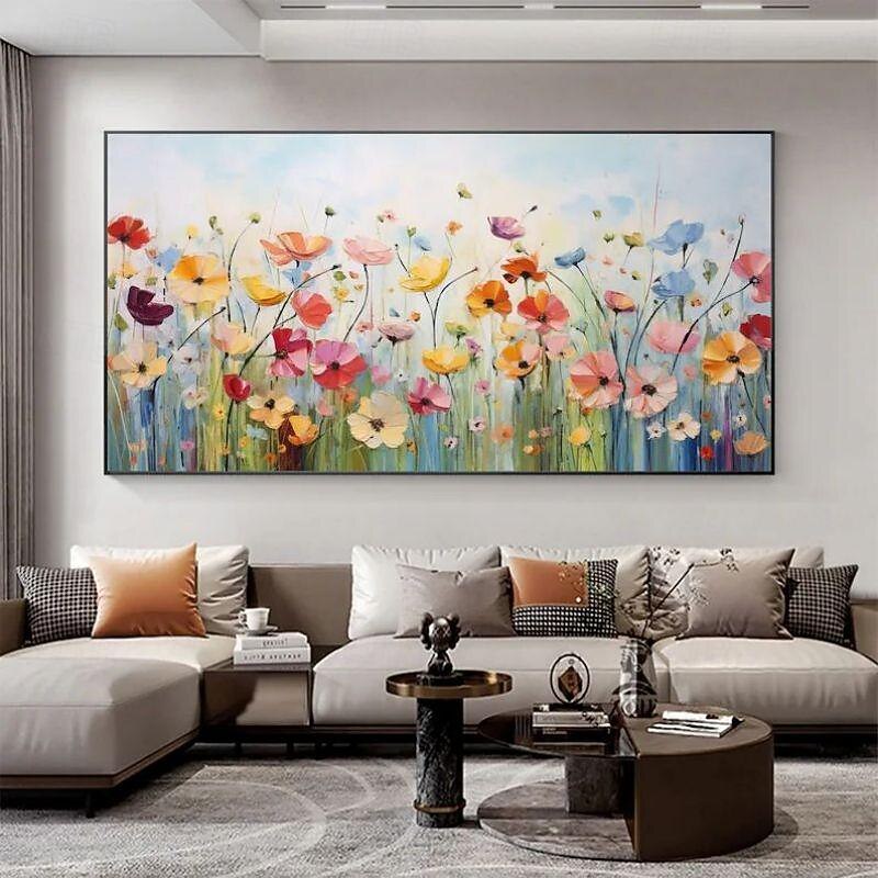 Handgefertigtes Ölgemälde auf Leinwand, Wandkunst, Dekoration, moderne abstrakte Blumenlandschaft für Heimdekoration, gerolltes, rahmenloses, ungedehntes Gemälde 2025 - $85.99 –P9