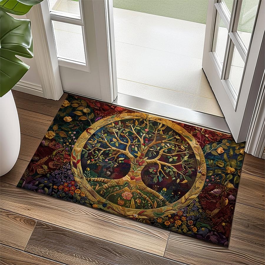Vintage Tree of Life Doormat Floor Mats Washable Rugs Kitchen Mat Non-Slip Oil Proof Rug Indoor Outdoor Mat Bedroom Decor Bathroom Mat Entrance Rug 2025 - $16.99 –P17