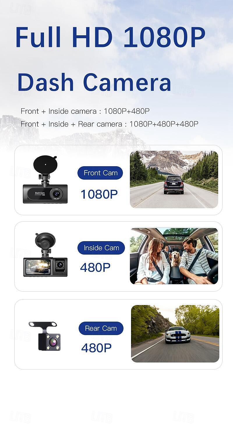 V20 1080p Nieuw ontwerp / HD / met achteruitrijcamera Auto DVR 150 graden Wijde hoek 2 inch(es) IPS Dash Cam met WIFI / Nacht Zicht / G-Sensor 4 infrarood LED's Autorecorder 2025 - $72.99 –P2