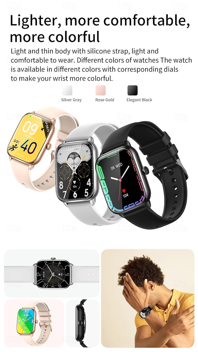 2025年 新しい Bluetooth 通話スマートウォッチ 1.9 インチ フルタッチスクリーン メンズ レディース フィットネス ブレスレット Android iOS スマートウォッチ用カスタムウォッチフェイス Menbox  コレクション – $44.99 –P17
