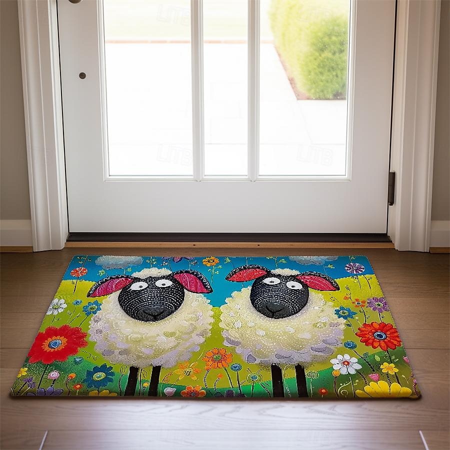 Sheeps Doormat Floor Mats Washable Rugs Kitchen Mat Non-Slip Oil Proof Rug Indoor Outdoor Mat Bedroom Decor Bathroom Mat Entrance Rug 2025 - $18.49 –P10