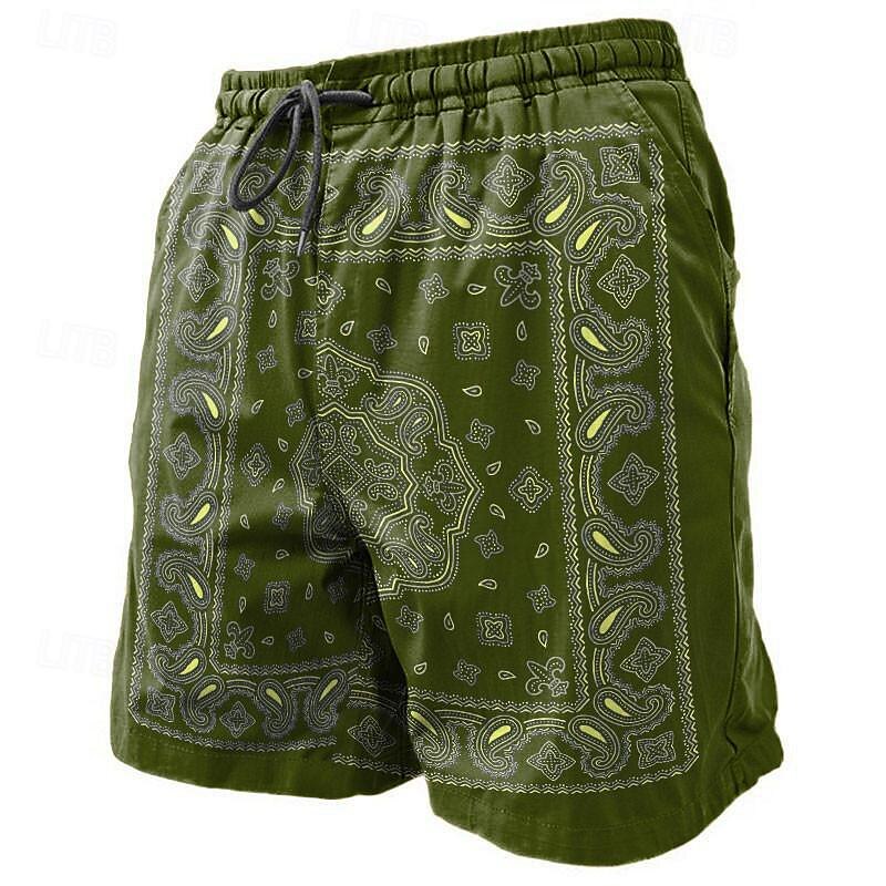 Men's Paisley Swim Trunks Swim Shorts Board Shorts Mid Waist Vacation Hawaiian Ethnic Vacation Holiday Beach Drawstring with Mesh lining Elastic Waist Designer Clothing Apparel 2025 - $19.99 –P10