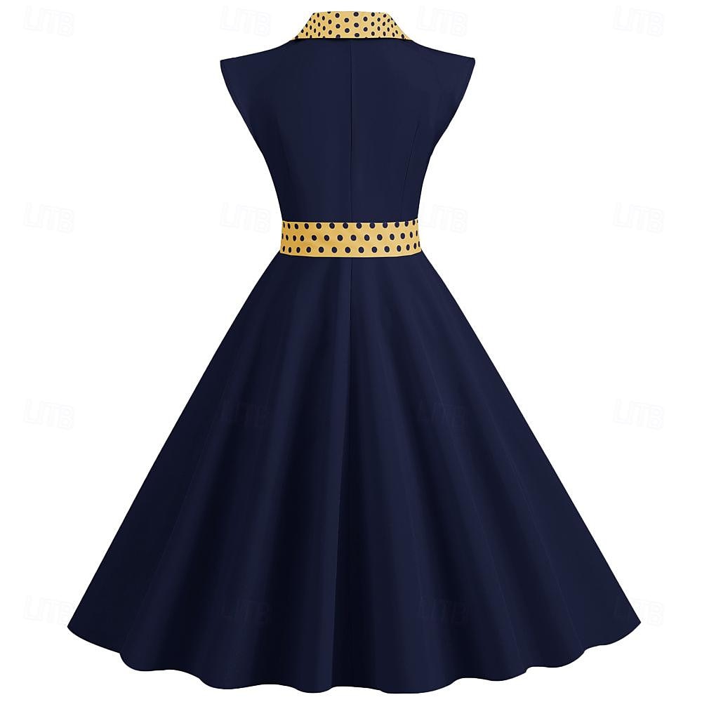 Retro / vintage 1950 rockabilly Rochii Rochie leagăn Buline Pentru femei Carnaval Mascaradă Purtare Zilnică Petrecerea Burlăcițelor Adulți Rochie Rochii de acasă 2025 - $24.99 –P3