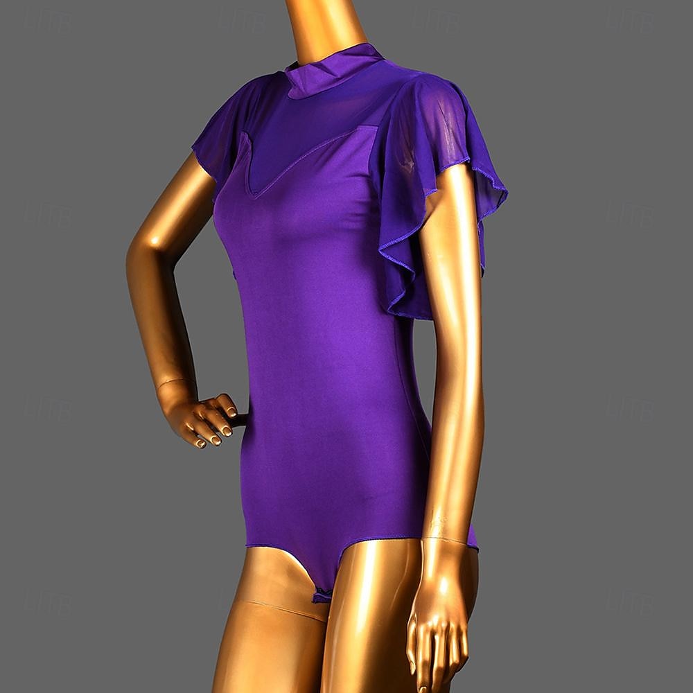 Latinotanssi Salitanssi Trikoot / Kokopuku Puhdas Väri Liitos Tylli Naisten Suoritus Kouluts Hihaton Korkea Spandex 2026 - $32.99 –P2