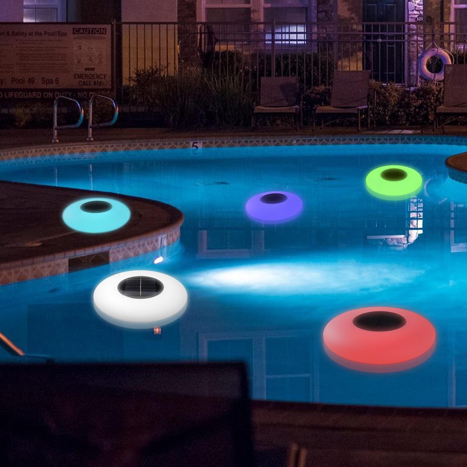 Solar Floating Pool Light with Remote Control, Submersiable LED Pool Light 16 RGB Color Changing Waterproof Outdoor Garden Lawn Pond Pool Party Decorative Light 1PC 2025 - $53.99 –P10