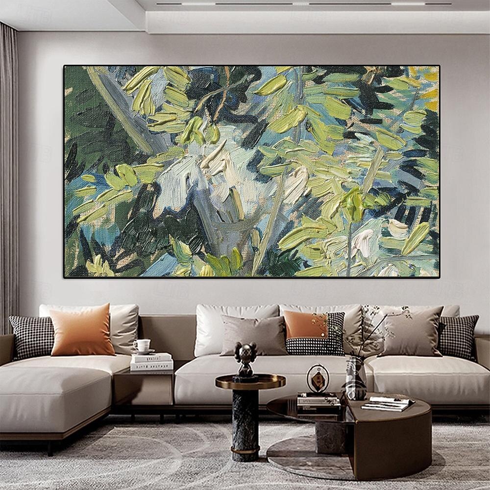 Hand painted Green Forest Painting On Canvas 3D Abstract Textured ...