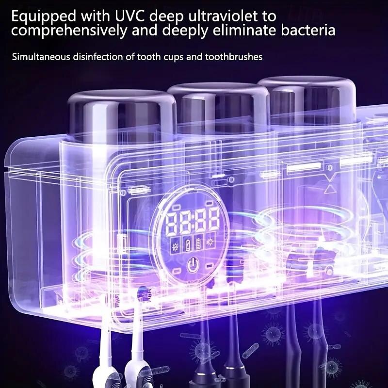 2025年 歯ブラシ消毒剤 - 歯ブラシ消毒剤とホルダー - 歯ブラシスロット 6 個 & タイミング機能 - コードレス壁掛け歯ブラシ滅菌器浴室用歯ブラシクリーナー  コレクション – $79.99 –P5