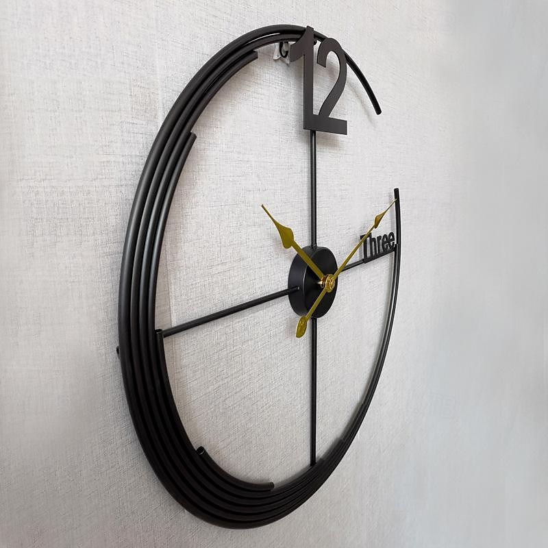 severské moderní lehké luxusní nástěnné hodiny módní jednoduché kovové tiché závěsné hodiny domácí obývací pokoj kreativní přívěsek hodinkový dekor 60 cm 2025 - $100.99 –P5