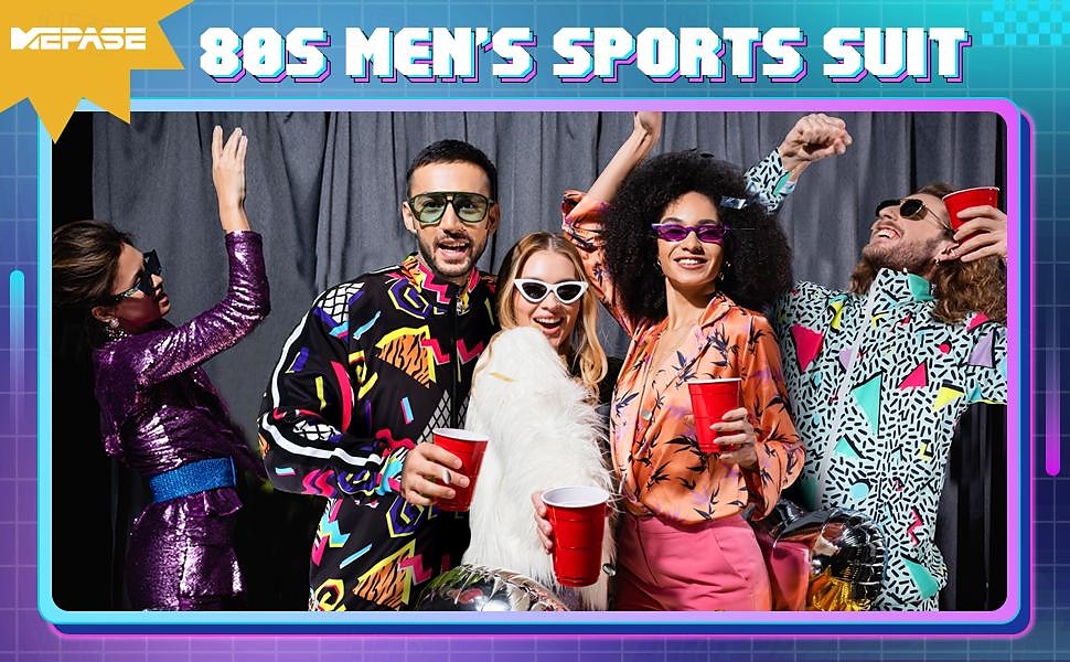Retró 1980-as évek Felszerelések Sportruházat Tracksuit Diszkó Férfi Női Álarcos mulatság Hétköznapi viselet Alkalmi Pride Parade Felnőttek Felső Nadrágok 2025 - $49.99 –P1