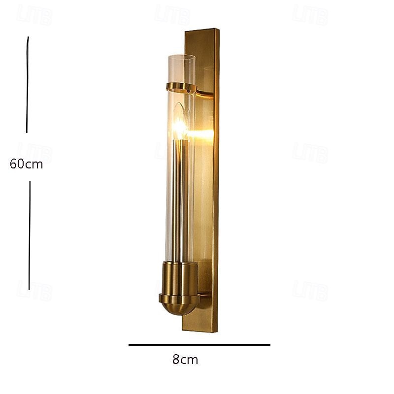 Wall Lamp Indoor Metal Glass Light Luxury Creative Living Room Tv Wall Background Wall Bedside Warm Light 1-Light 60*8*10Cm 110-120V 220-240V 2026 - $243.89 –P5