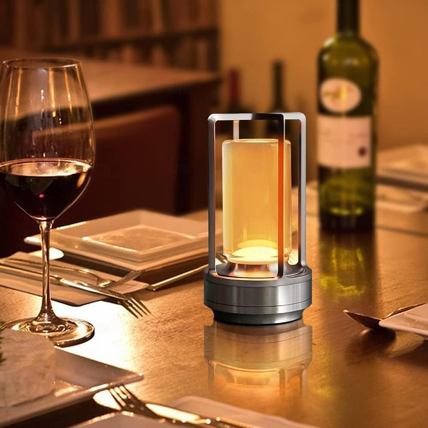 Lampada ricaricabile in alluminio Touch Dimming a 3 colori Camera da letto interna Soggiorno Atmosfera Luce Lampada da campeggio esterna tipo C del 2025 a $52.99 –P16