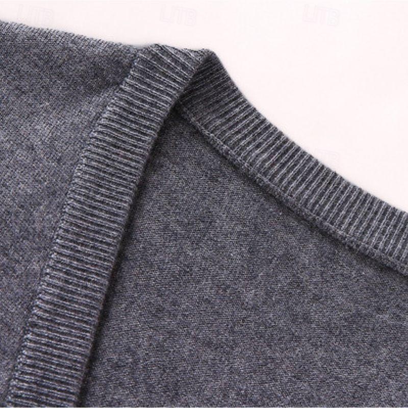 Herren Weihnachtspullover Pullunder Kleid Pullover Strickjacke Gerippt Stricken Standard Tasche Strick Glatt V Ausschnitt Warm-Ups Moderne zeitgenössische Freizeitskleidung Ausgehen Bekleidung Winter 2025 - $35.99 –P1
